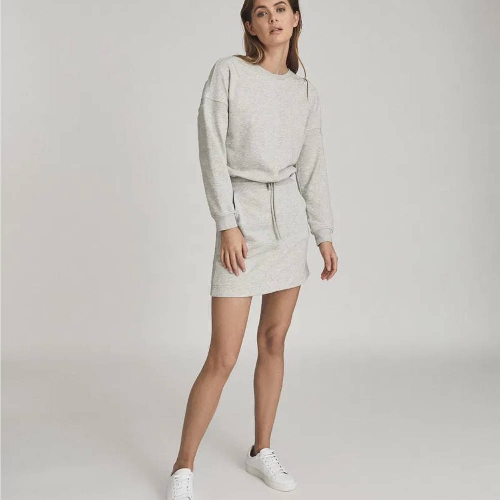 Reiss Jetta Mini Sweatshirt Dress In Gray